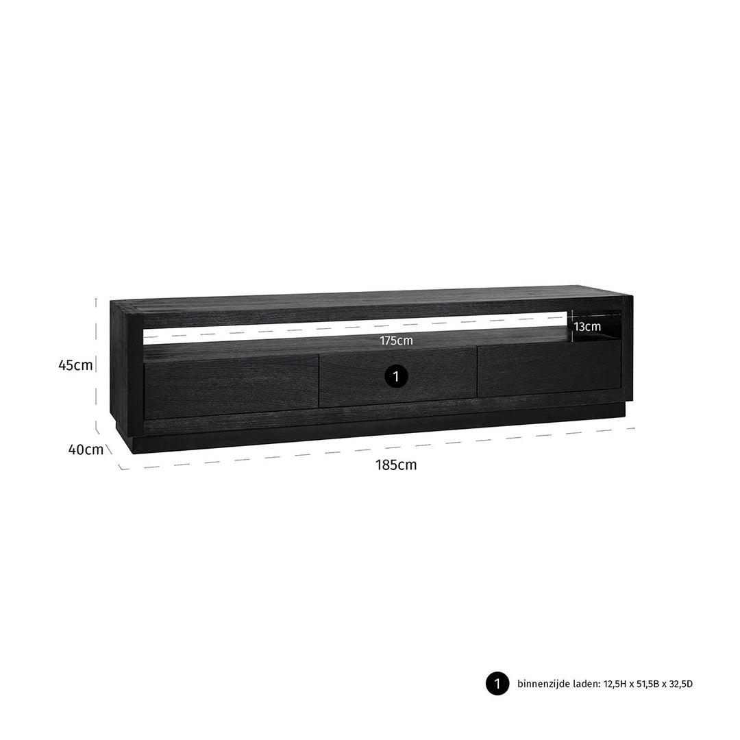 Oakura schwarzer TV-Schrank
