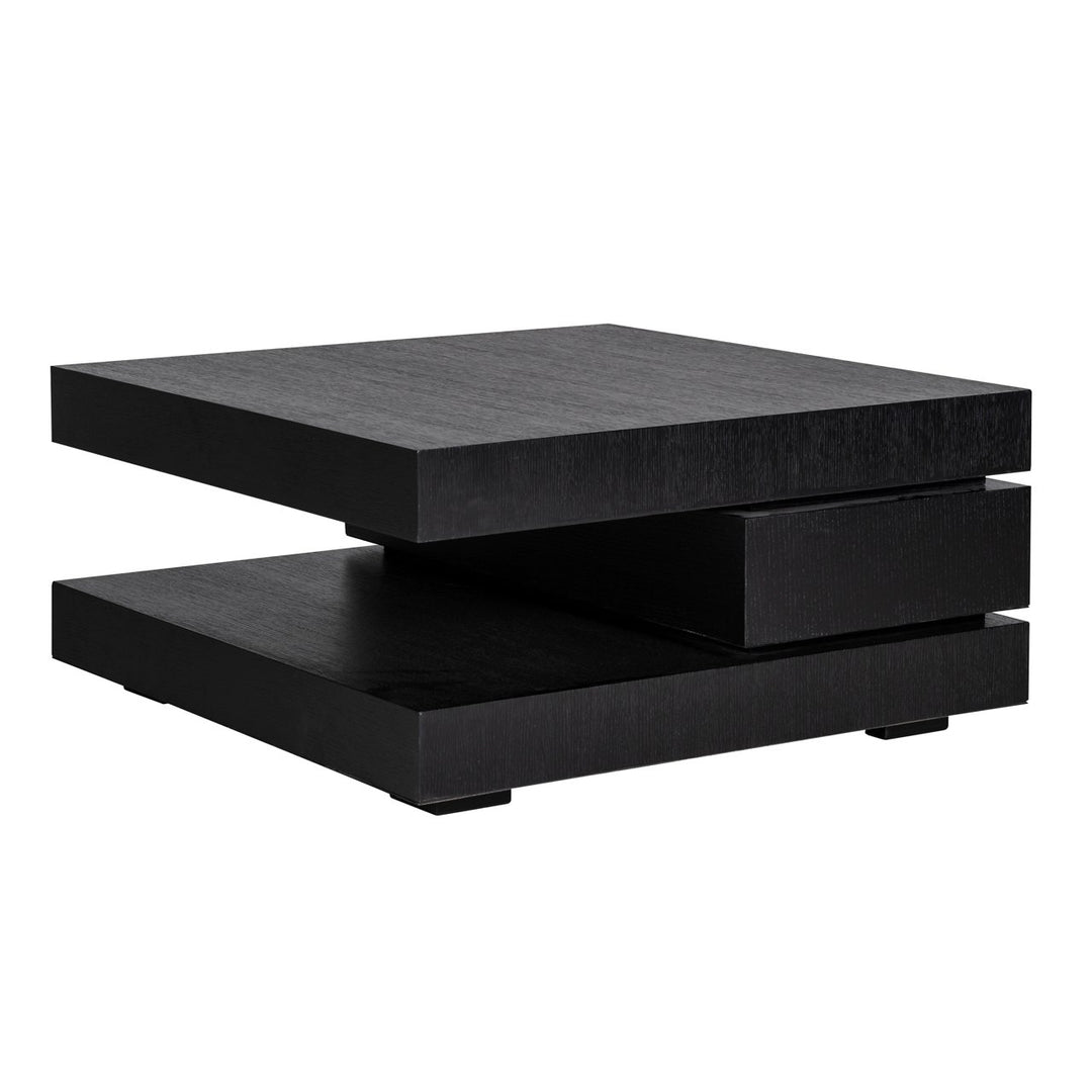 Oakura black coffee table 90x90