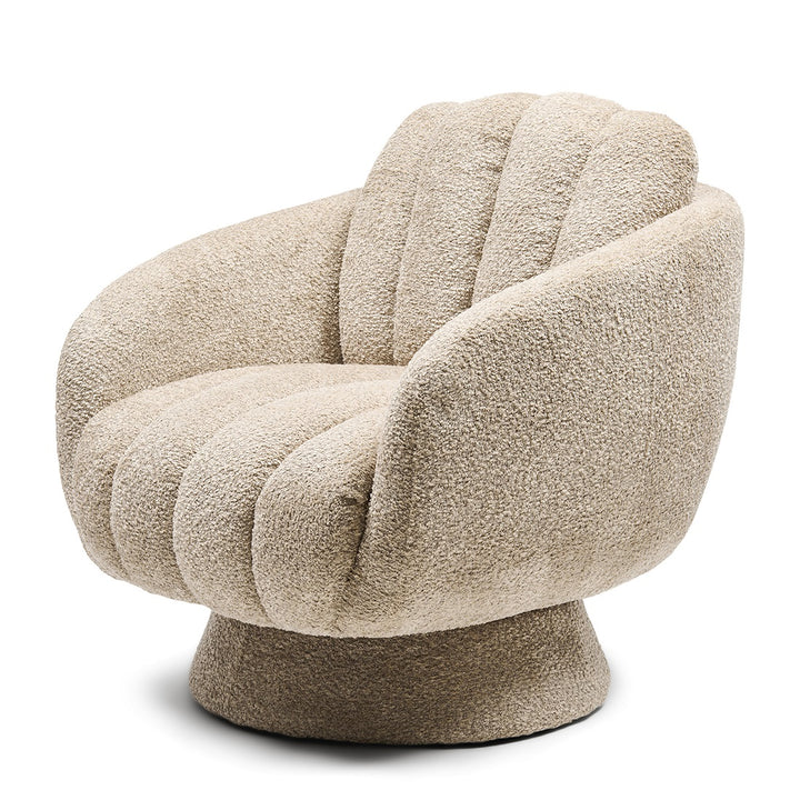 Rivièra Maison Scotia Swivel Armchair Vintage Velvet Classic Cream