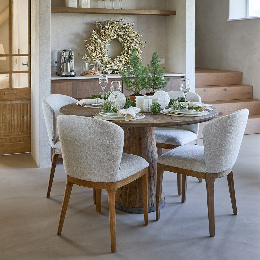 Rivièra Maison Savoy Dining Chair, Rich Tweed Antique White