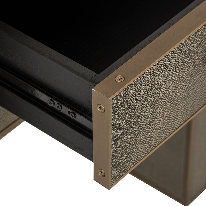 Bedside table Bloomville 1 drawer incl. glass (Brown)