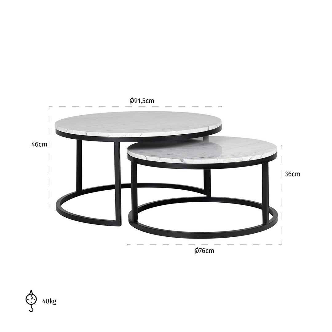 Salontafel Lexington white (Set of 2)