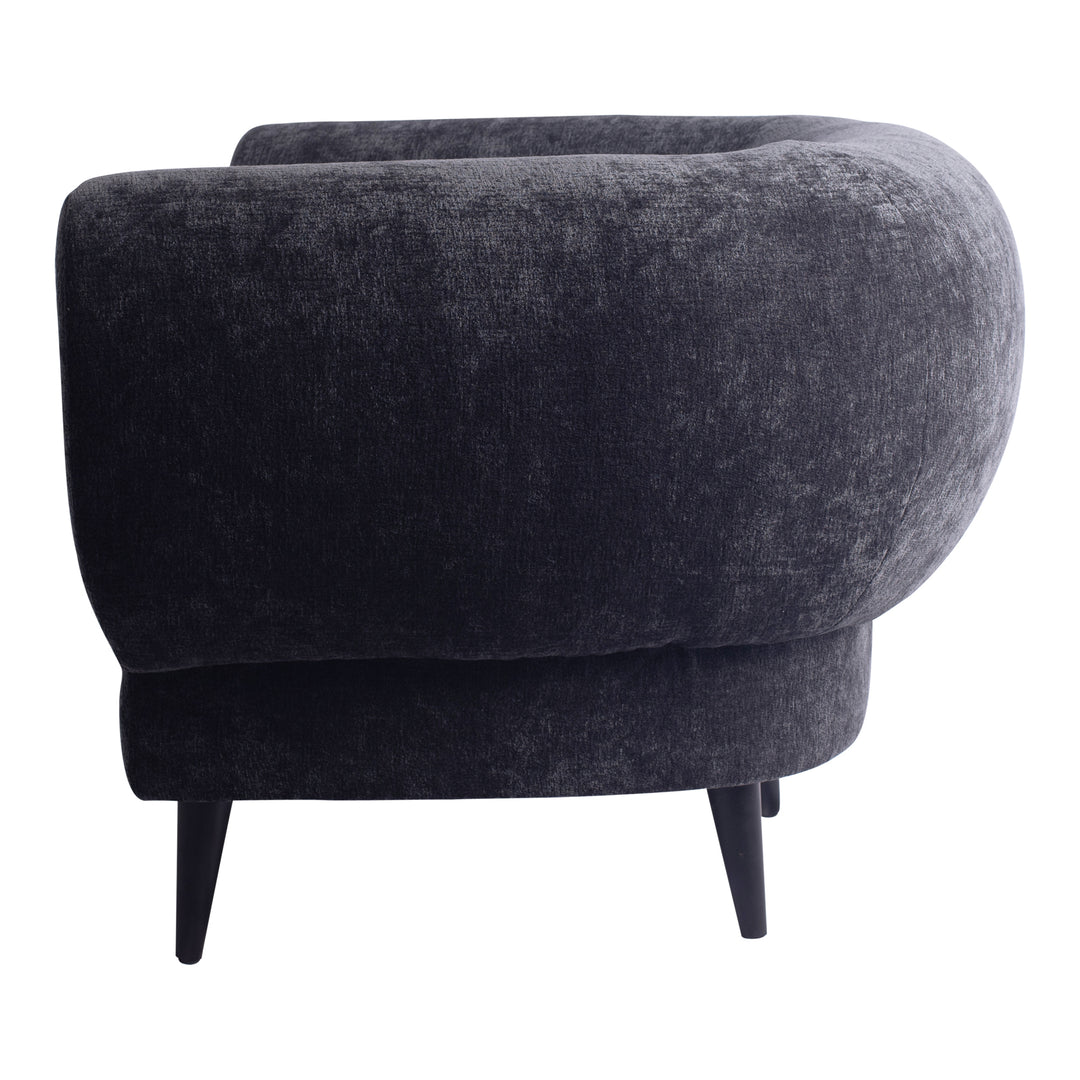 PTMD Elefan Anthracite Fauteuil Round Armrest