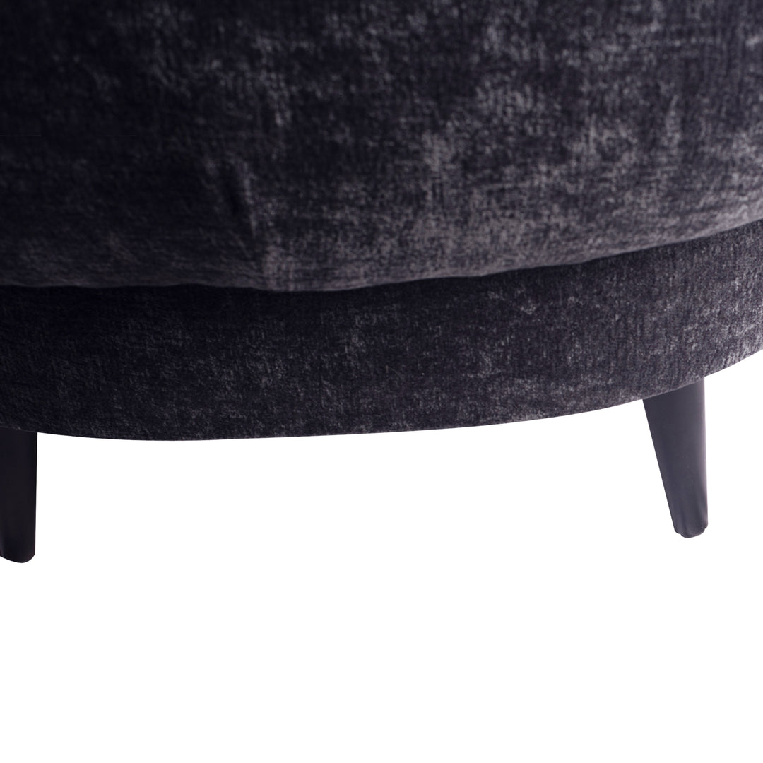 PTMD Elefan Anthracite Fauteuil Round Armrest