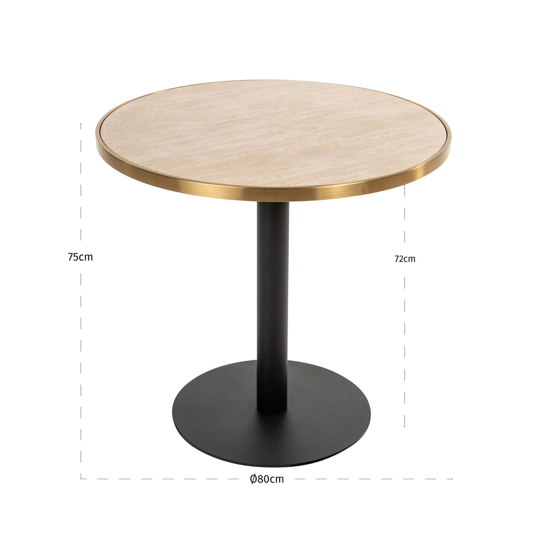 Richmond Bistrotafel Brazza Ø 80 cm, beige - maattekening | CéJor Wonen