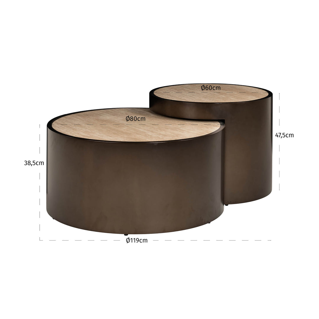 Richmond Salontafel Ronson Beige (set van 2)