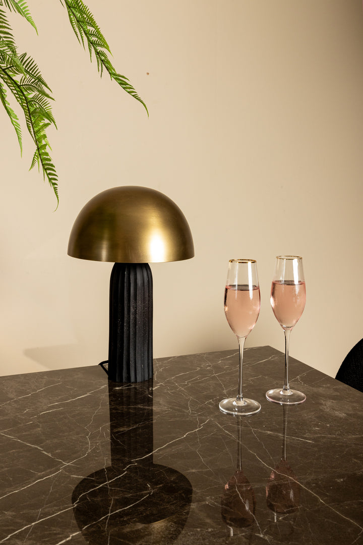 Plaza Bistro Table Square Brown Marble Taupe Base