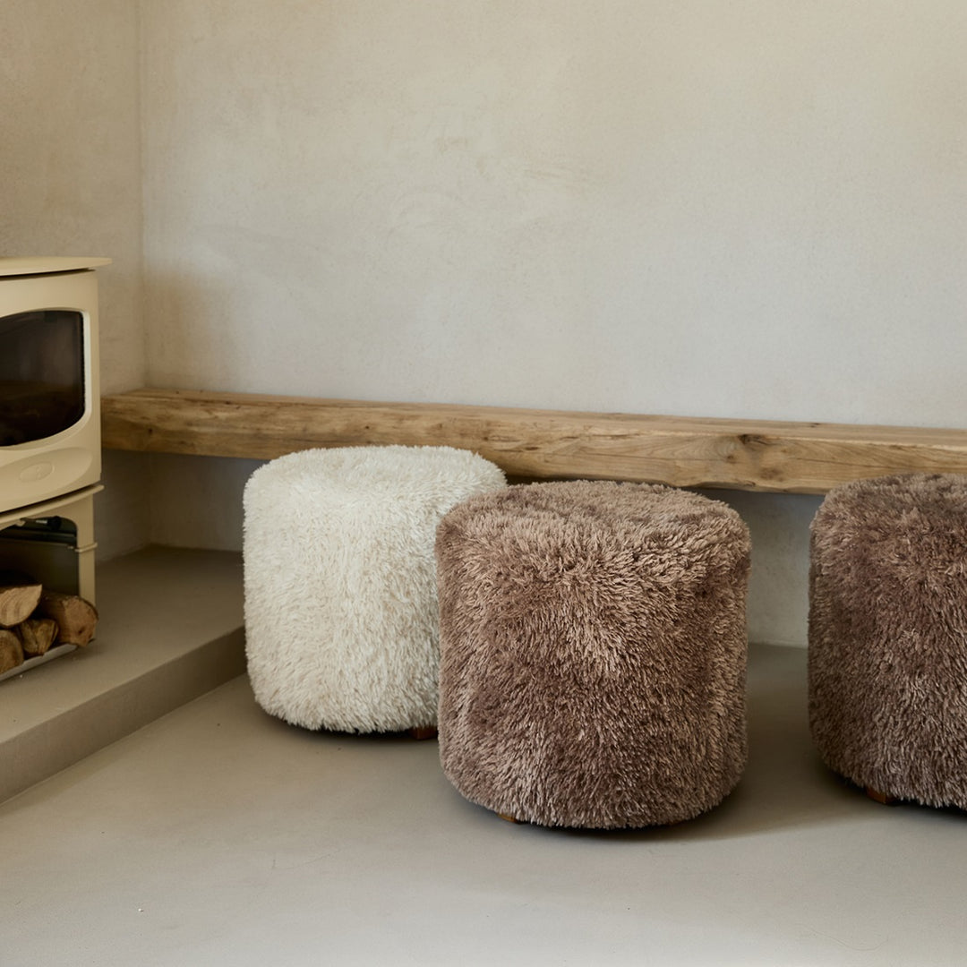 Bowery Footstool Raccoon Taupe