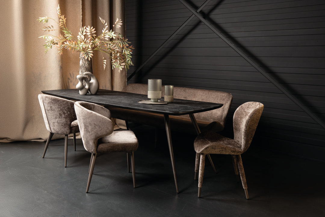 Thor Mocca dining chair Aphrodite fabric leg