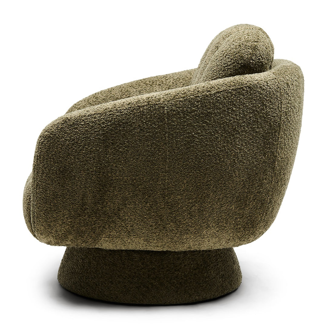Rivièra Maison Scotia Swivel Armchair Vintage Velvet Forest Green