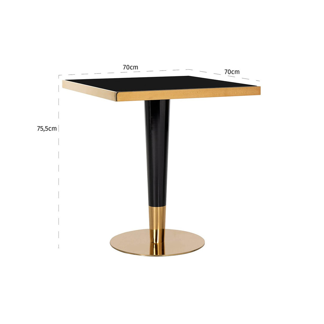Bistrotisch Can Roca schwarz/gold 70x70