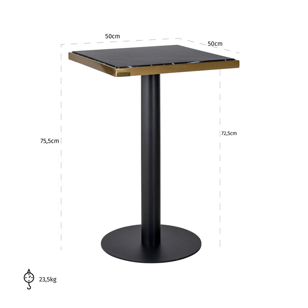 Bistro table Zenza black/gold 50x50