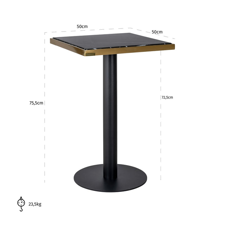 Bistro table Zenza black/gold 50x50