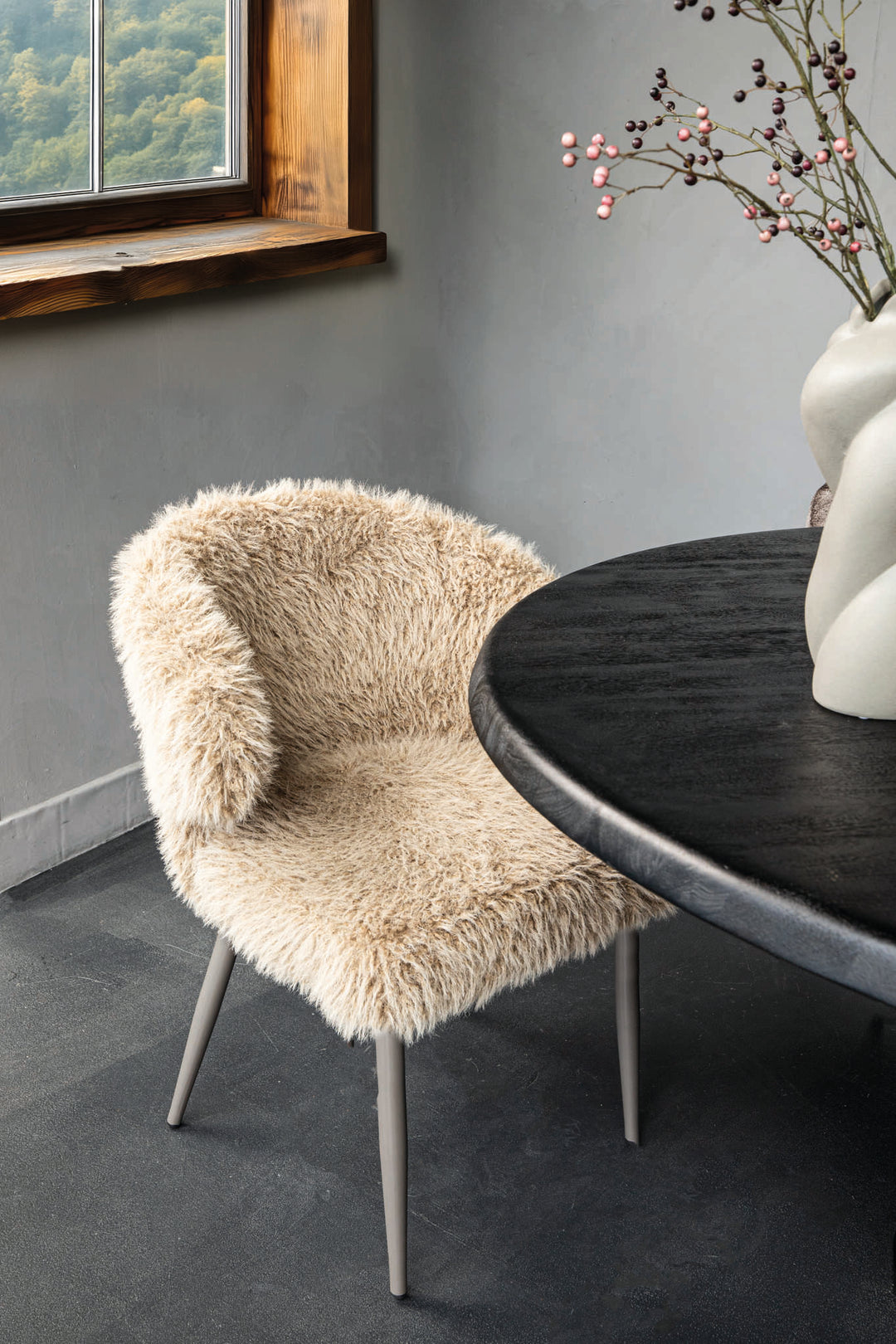 PTMD Ares Dining Chair S/2 Hair Beige