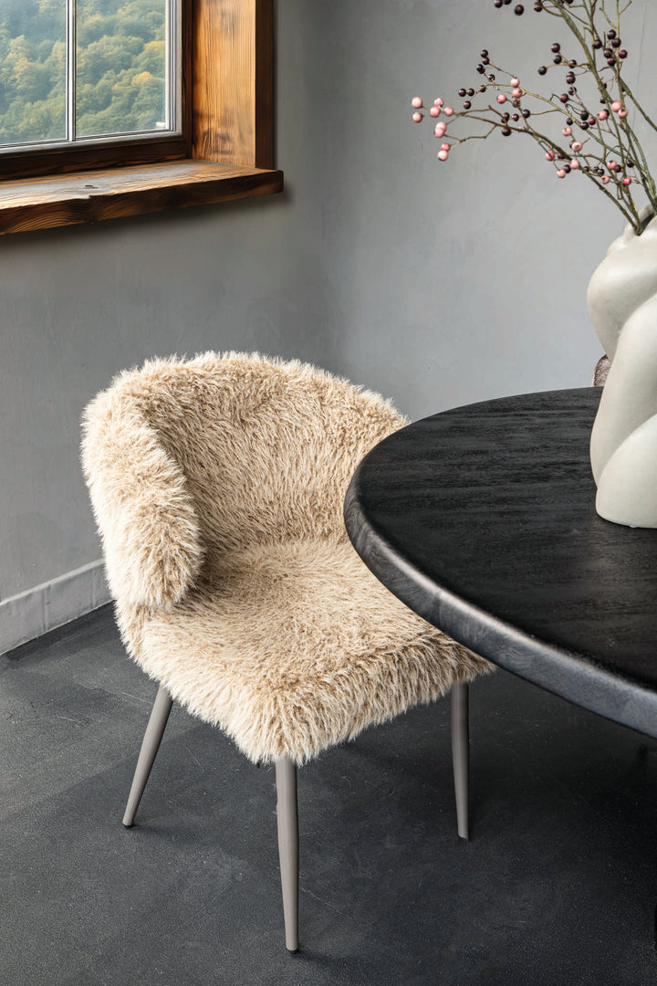 PTMD Ares Dining Chair S/2 Hair Beige