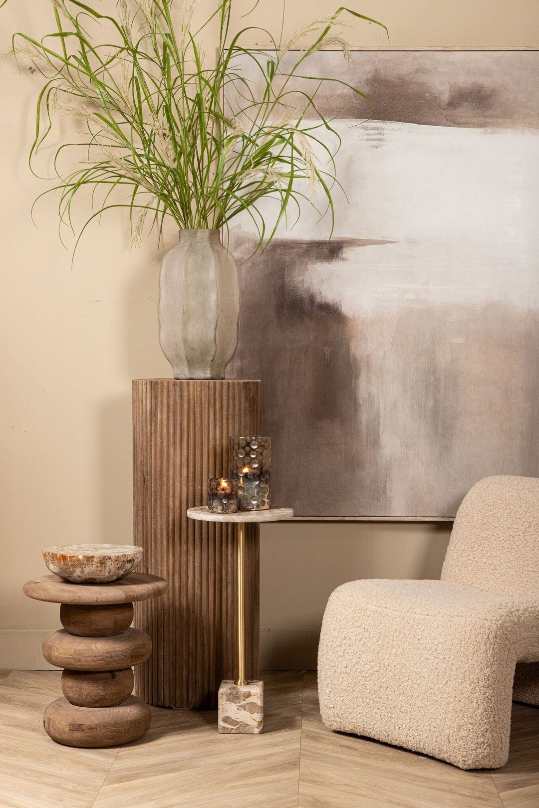 Oslo armchair teddy beige