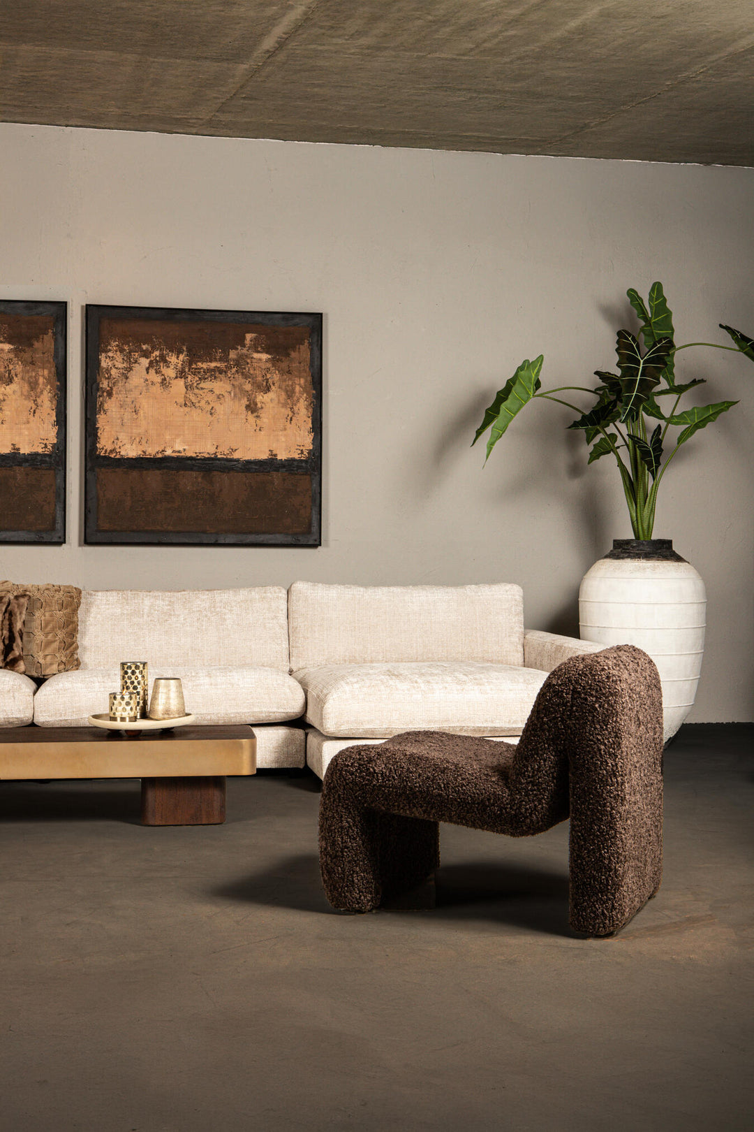 Oslo teddy armchair coffee brown