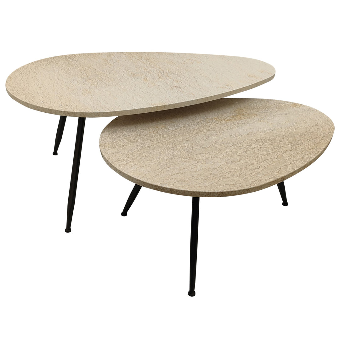 PTMD Veria Salontafel S/2 Beige Marmer