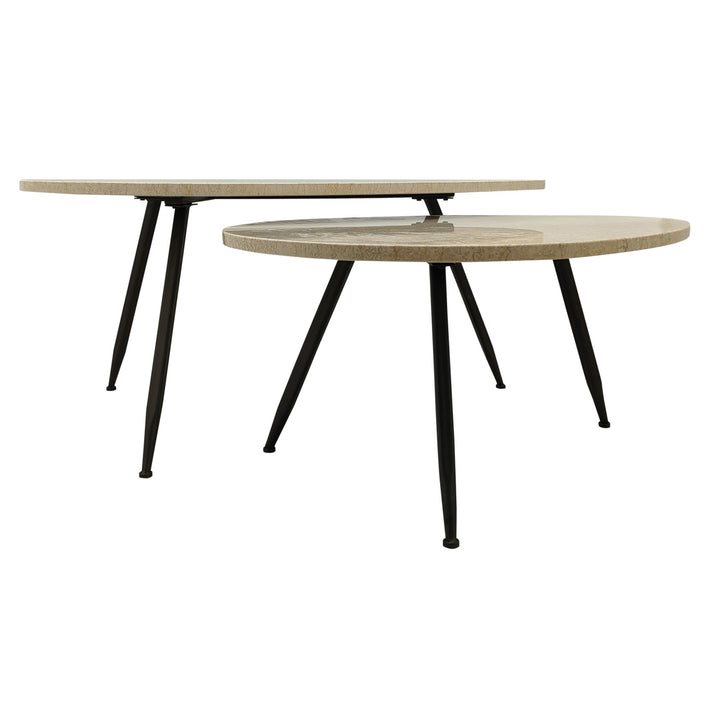 PTMD Veria Salontafel S/2 Beige Marmer