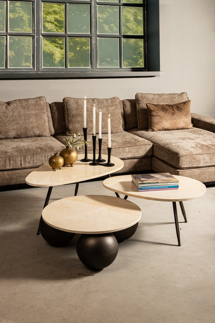 PTMD Veria Salontafel S/2 Beige Marmer