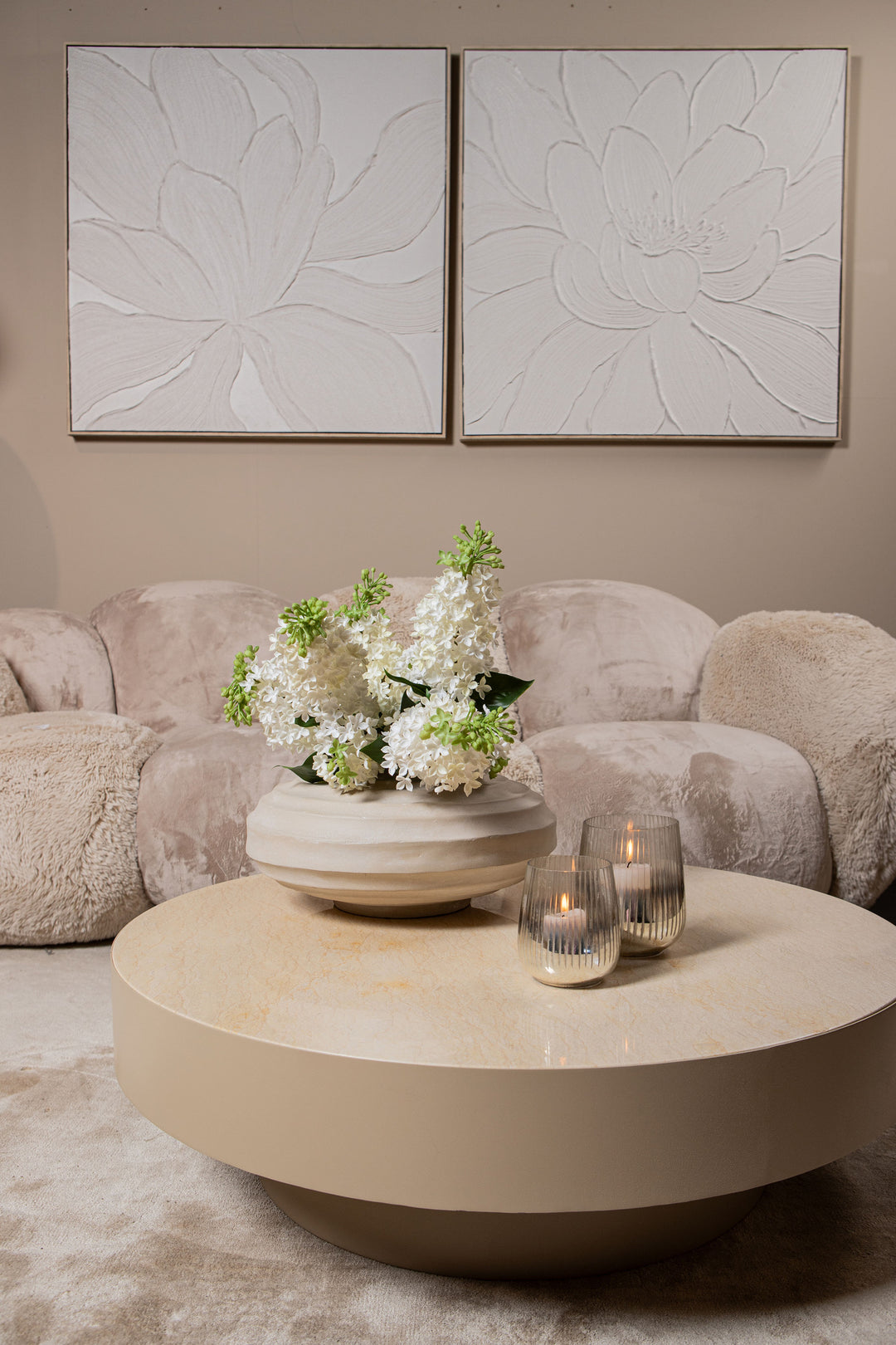 PTMD Corfu Salontafel Beige Marmer