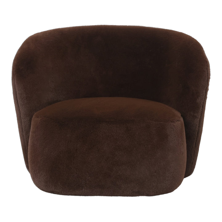 Aphrodite dunkelbrauner Sessel mit Fell