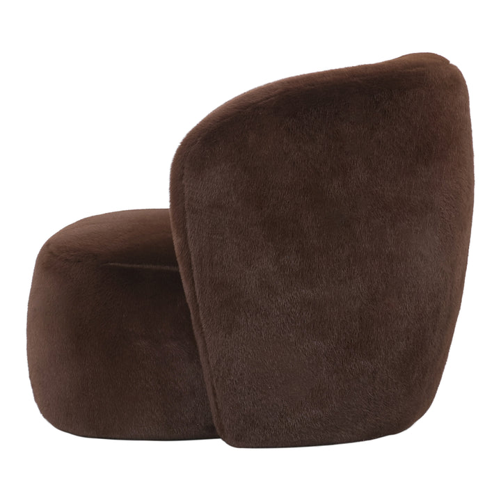Aphrodite dunkelbrauner Sessel mit Fell