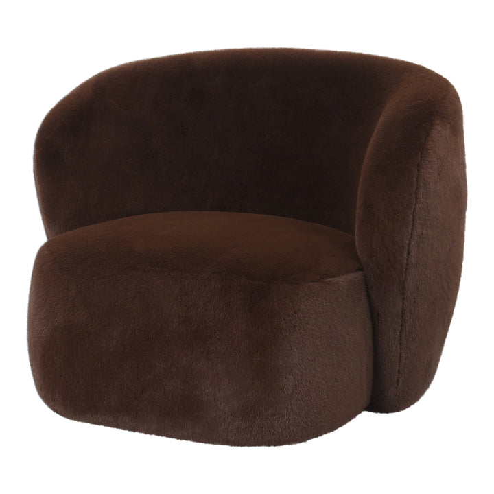 Aphrodite dunkelbrauner Sessel mit Fell
