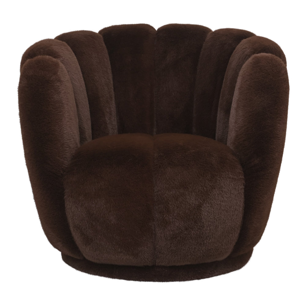PTMD Armchair Furia Dark Brown Fur