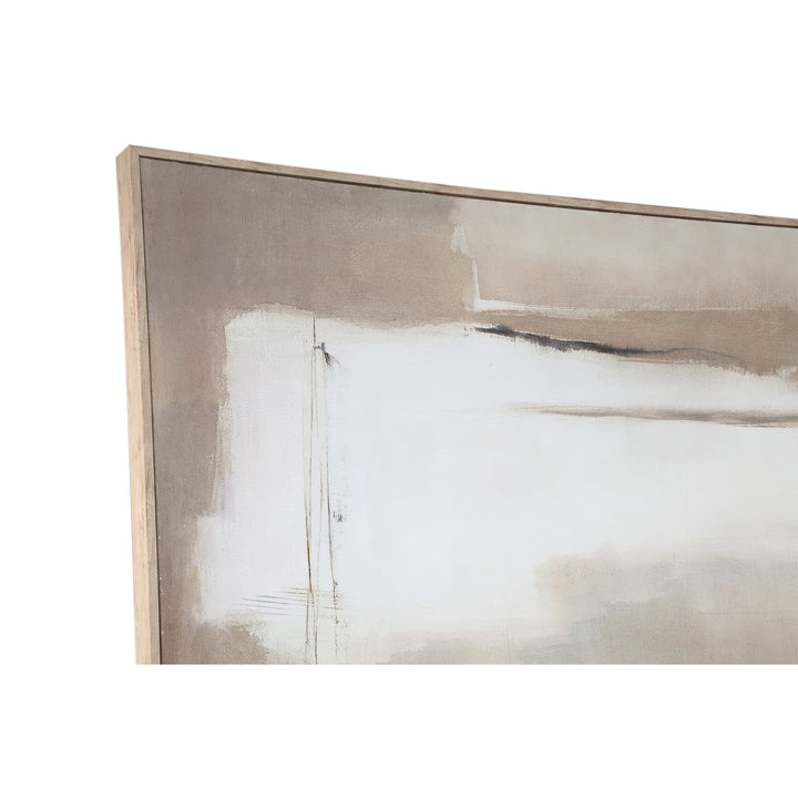 Olger beige abstract canvas wall panel framed A