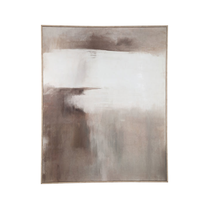 Olger beige abstract canvas wall panel framed B