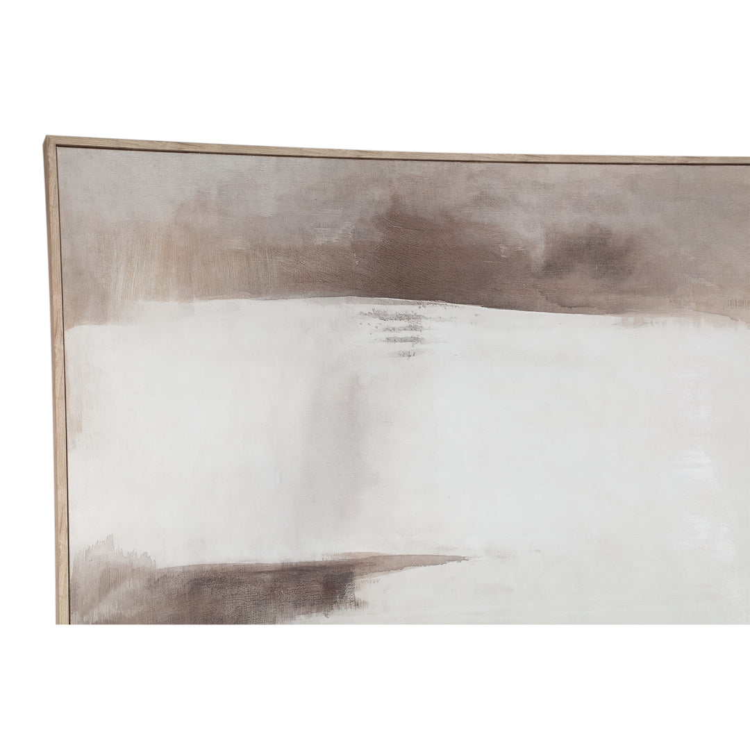Olger beige abstract canvas wall panel framed B
