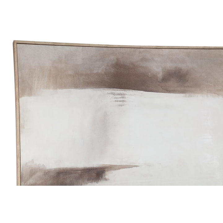 Olger beige abstract canvas wall panel framed B