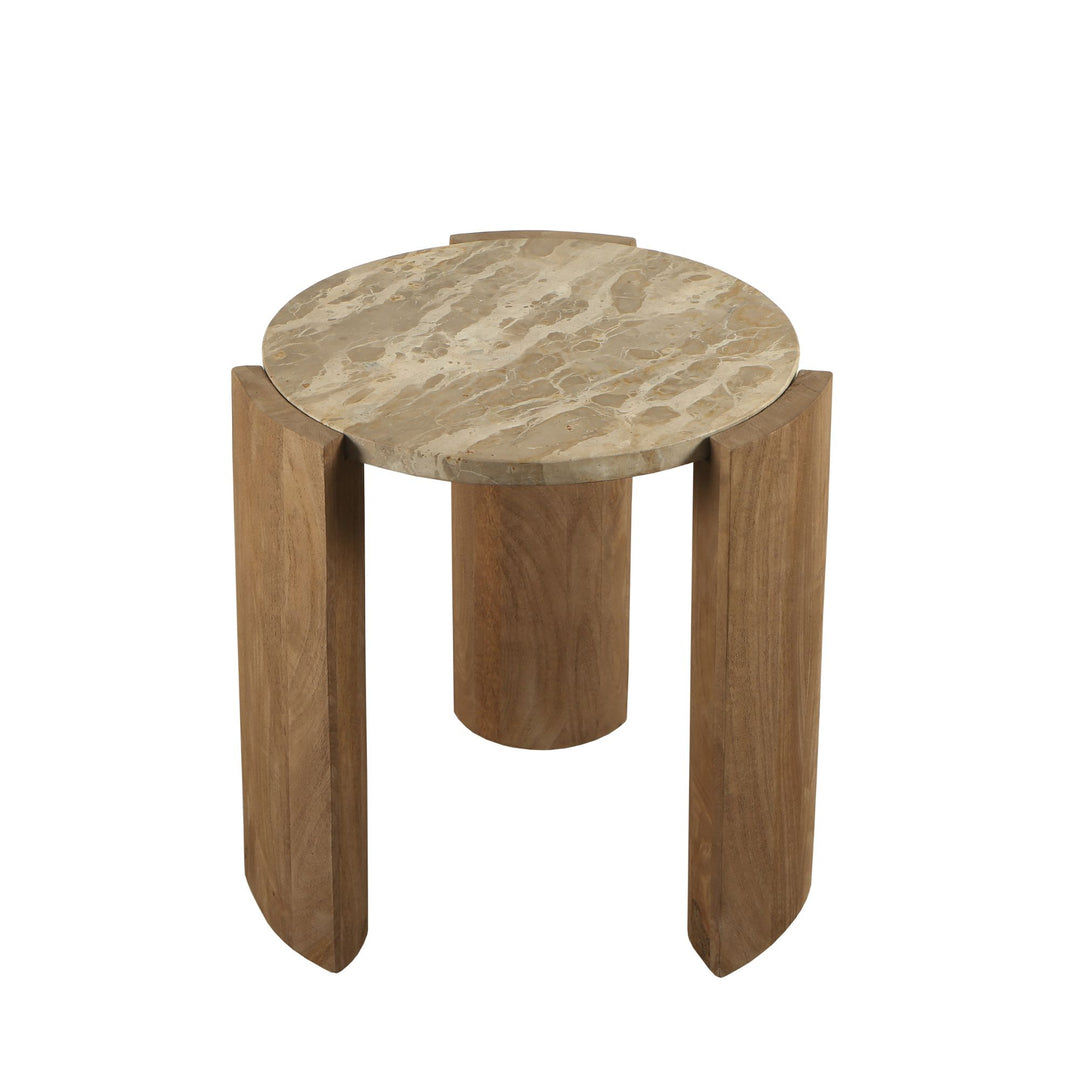 PTMD Javina Side Table Marble Mango Wood S