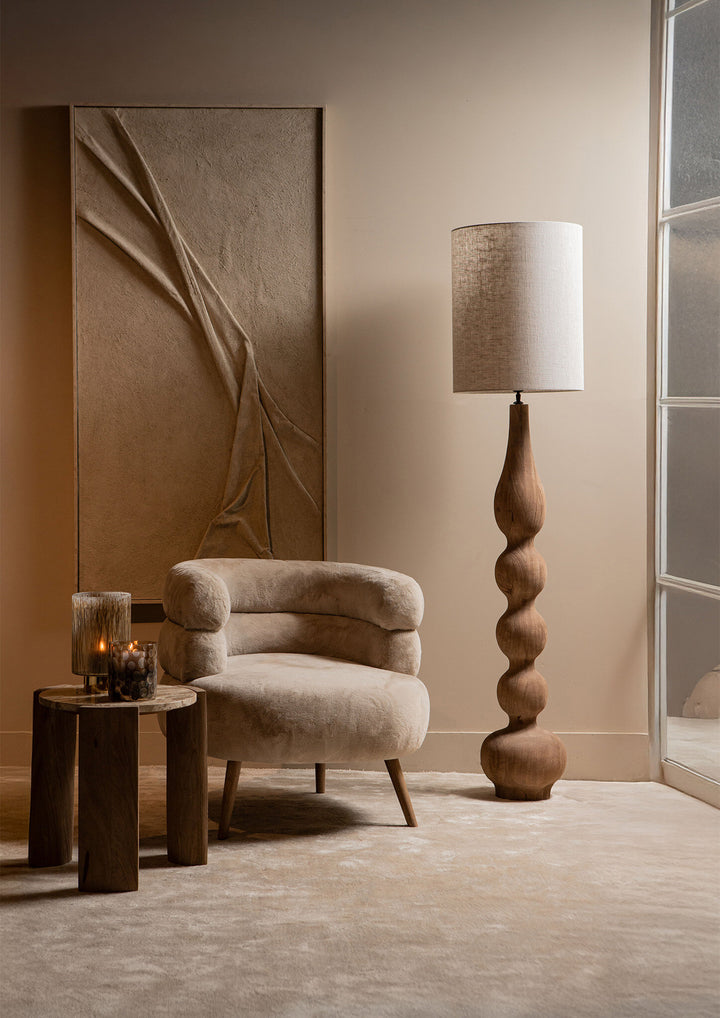 PTMD Nelly Fauteuil Beige Fur