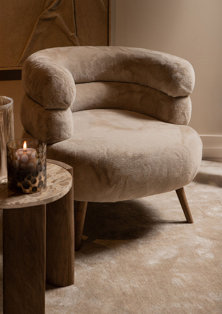 PTMD Nelly Fauteuil Beige Fur