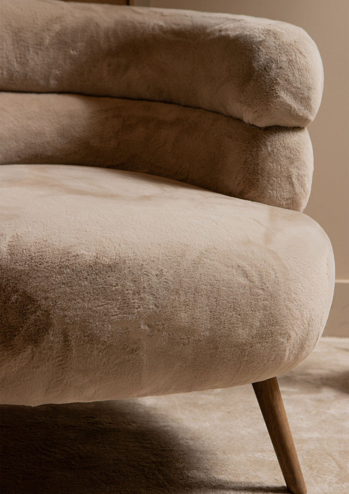 PTMD Nelly Fauteuil Beige Fur
