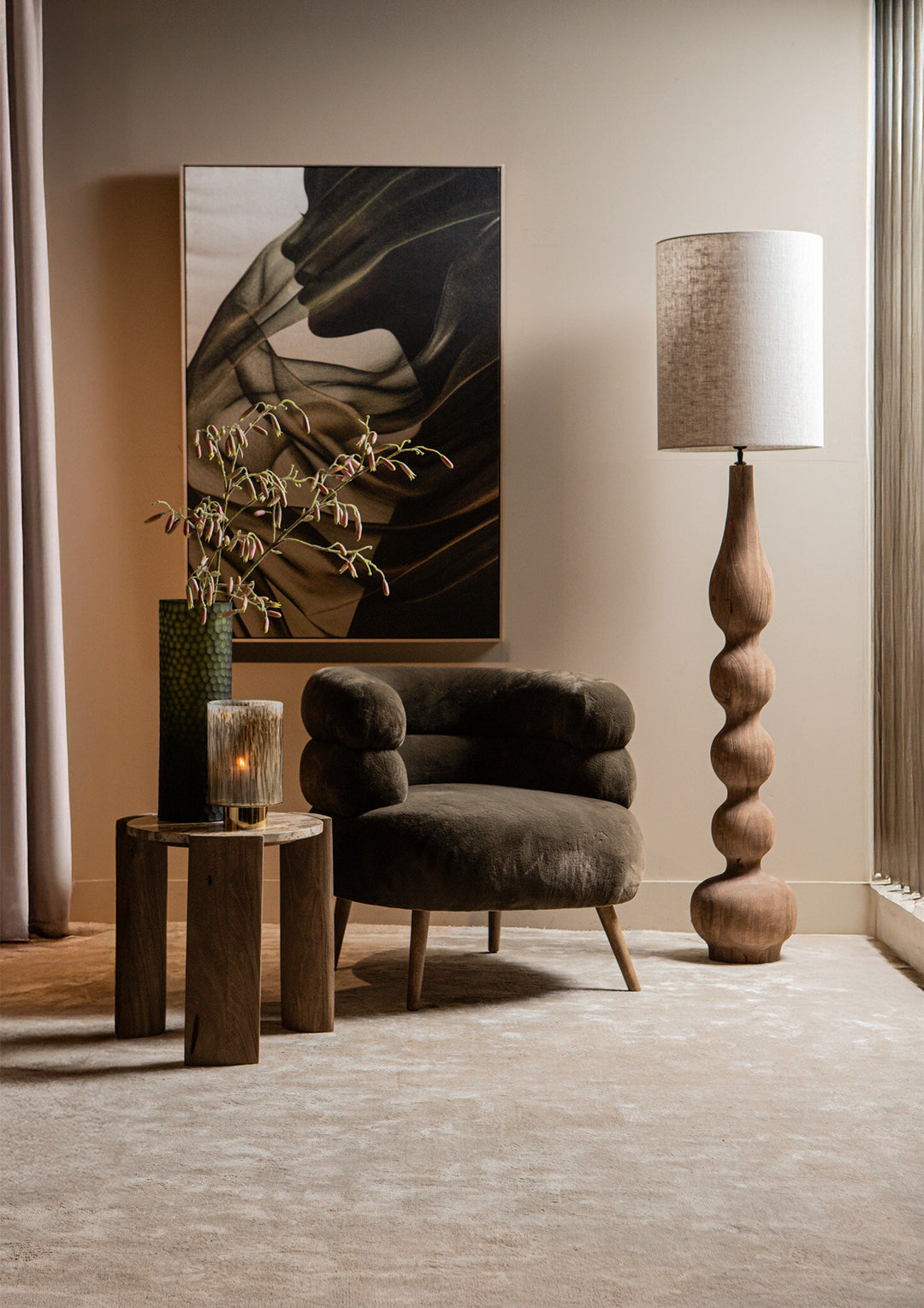 PTMD Nelly Armchair Brown Fur