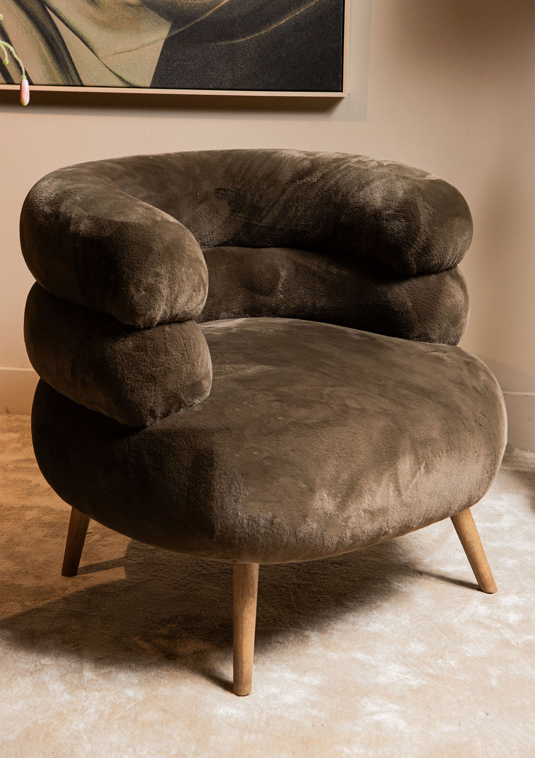 PTMD Nelly Armchair Brown Fur