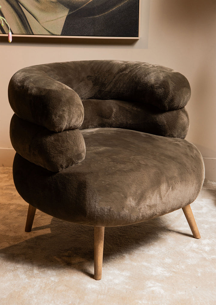PTMD Nelly Armchair Brown Fur