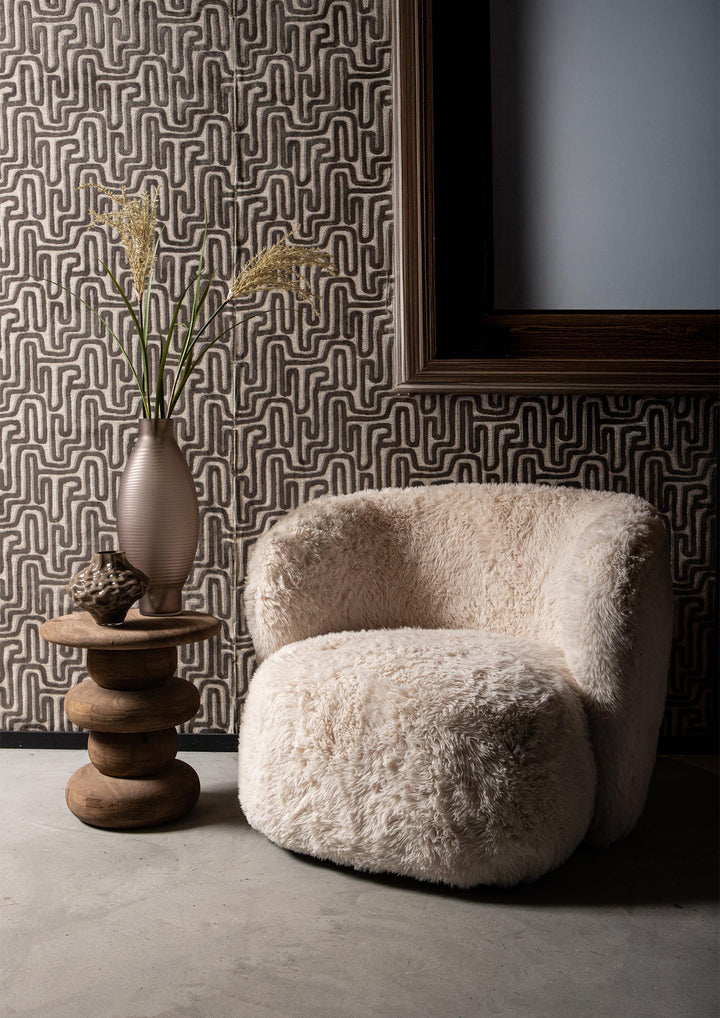 PTMD Aphrodite Armchair Beige Fur