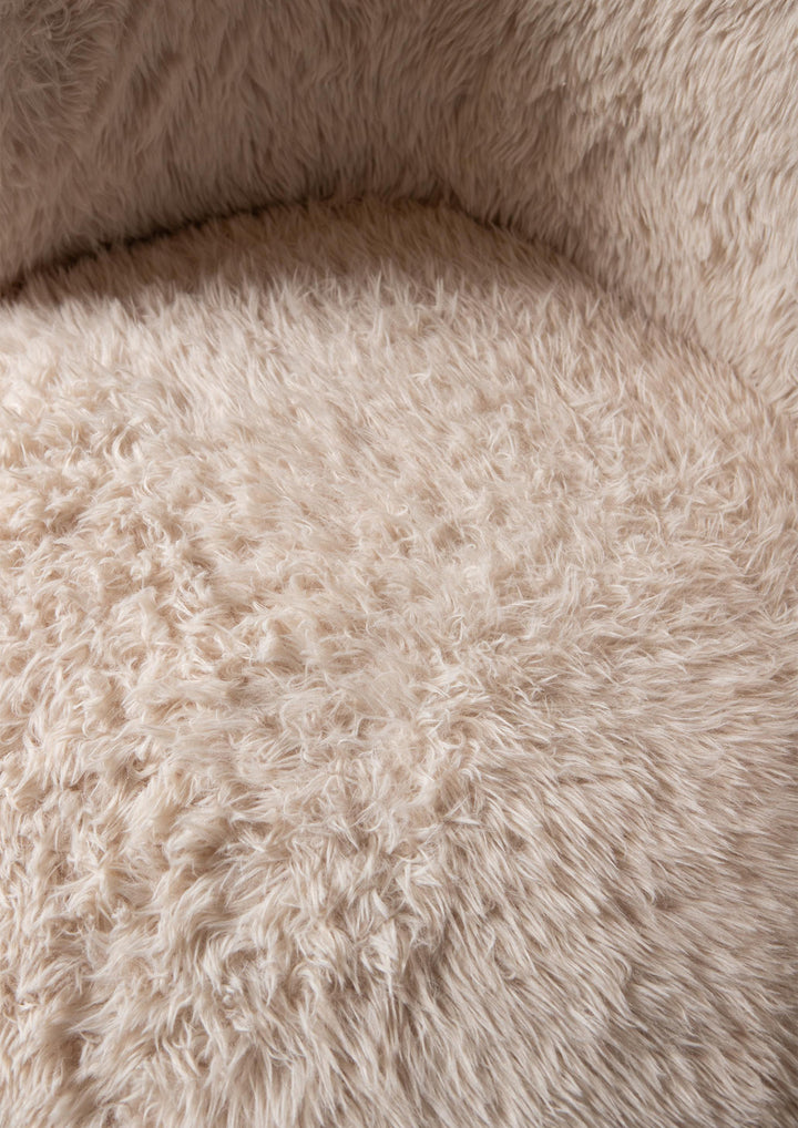 PTMD Aphrodite Armchair Beige Fur