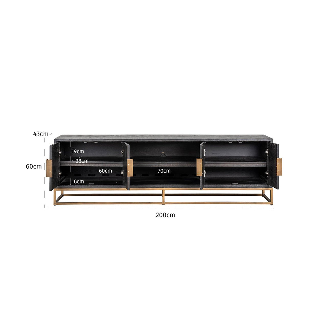 TV cabinet Blackbone Brass black rustic 200