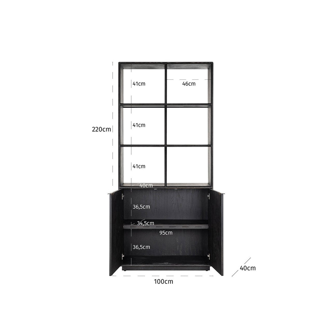 Wandschrank Blackbone Brass, schwarz, rustikal