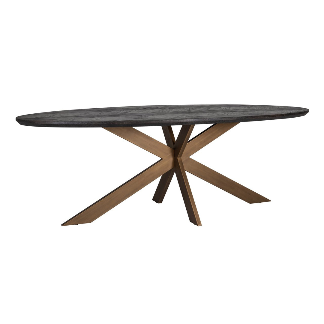 Dining table Blackbone Brass black rustic oval 230