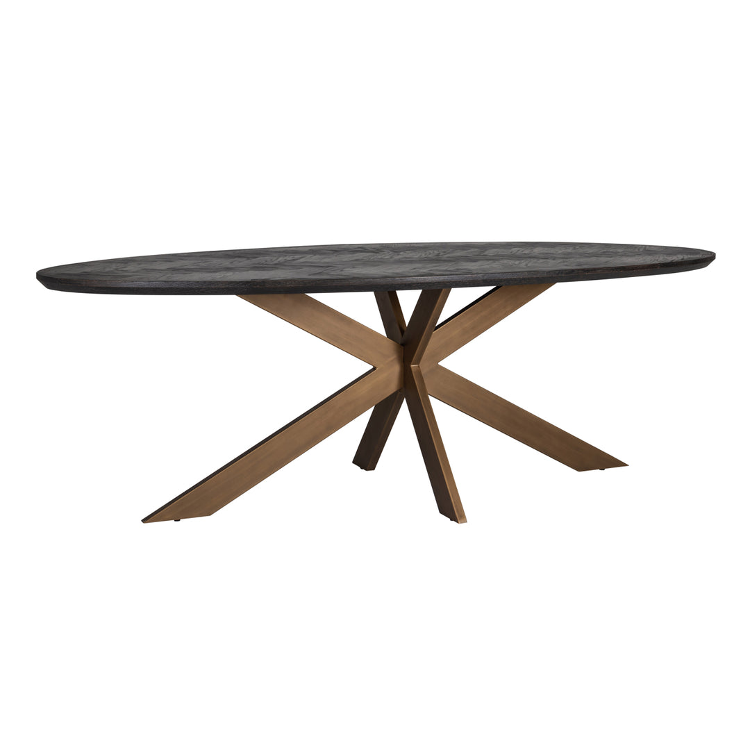 Richmond Eettafel Blackbone Brass Zwart Rustic Ovaal 260cm