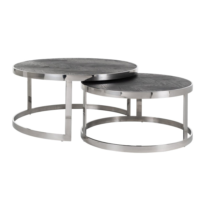 Couchtisch Blackbone Silver schwarz rustikal (2er-Set)
