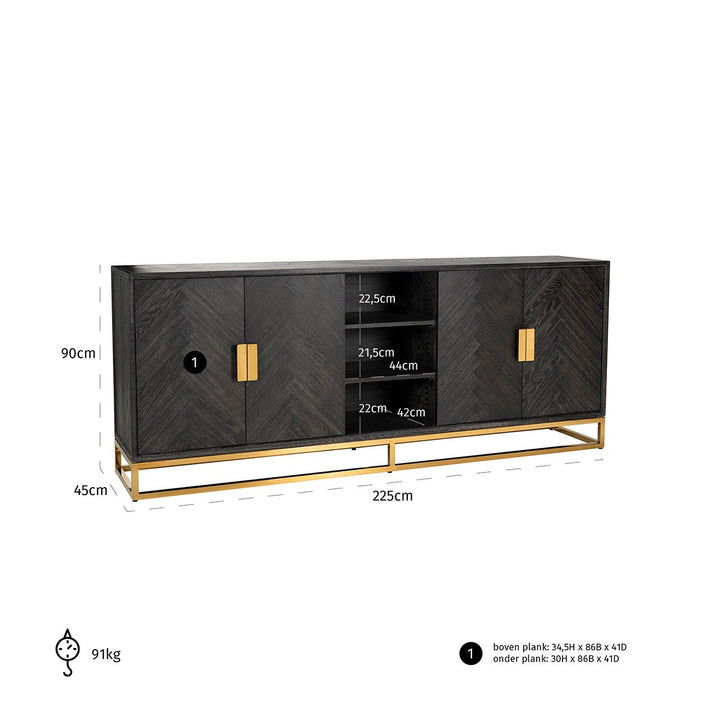 Dressoir Blackbone Gold black rustic