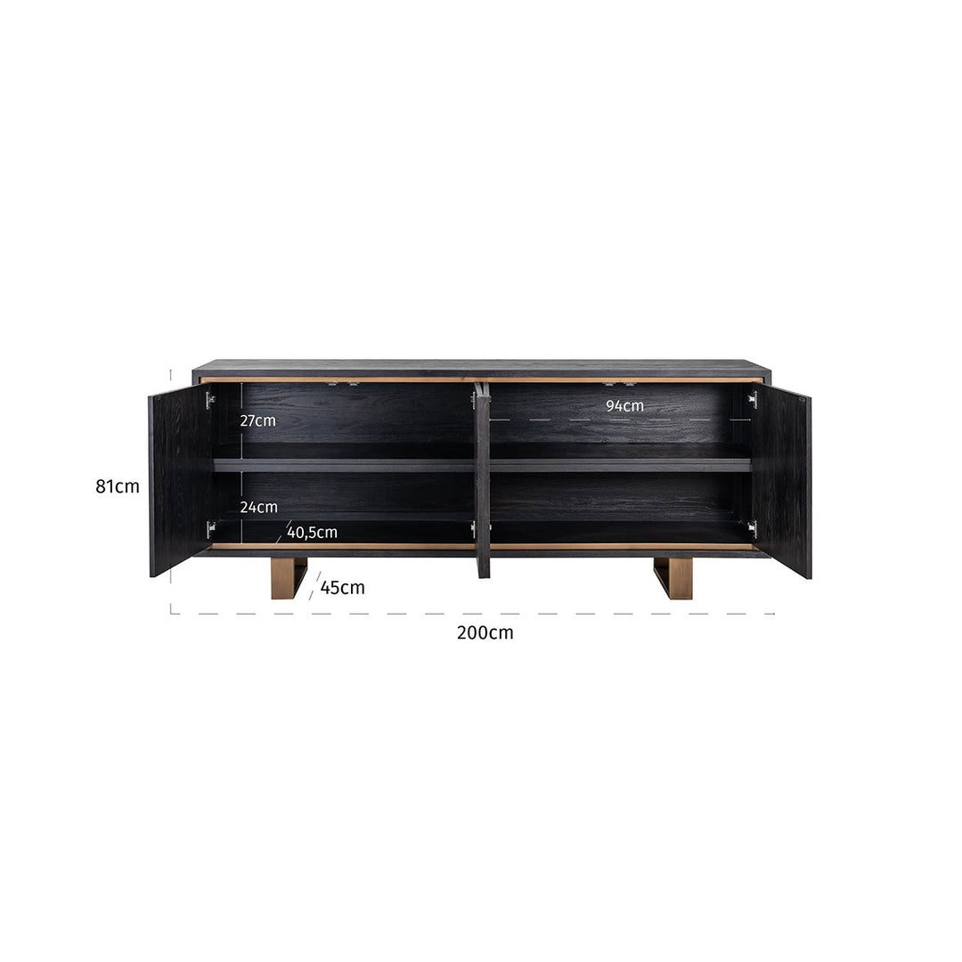Hunter schwarzes rustikales Sideboard