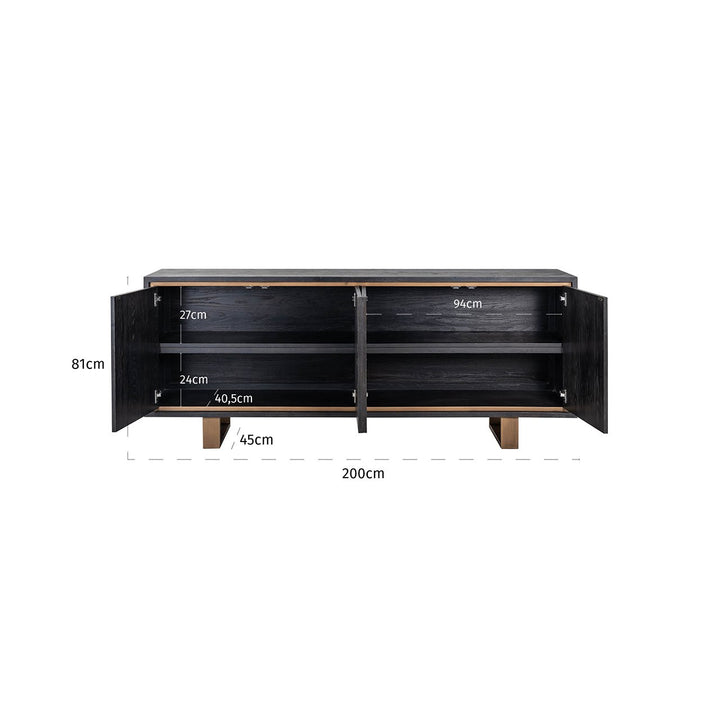 Hunter schwarzes rustikales Sideboard